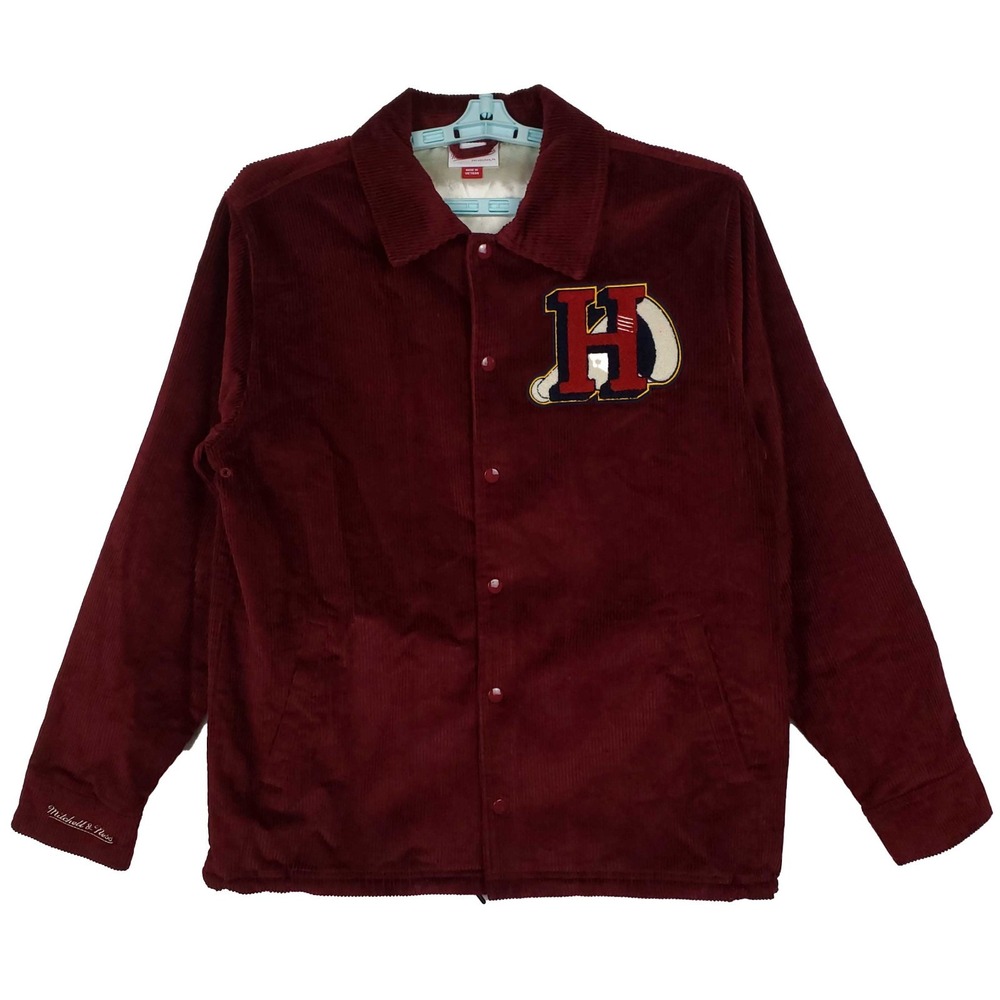 Houston Rockets Mitchell & Ness NBA Large Jacket Chenille‎ Logo Red Corduroy New